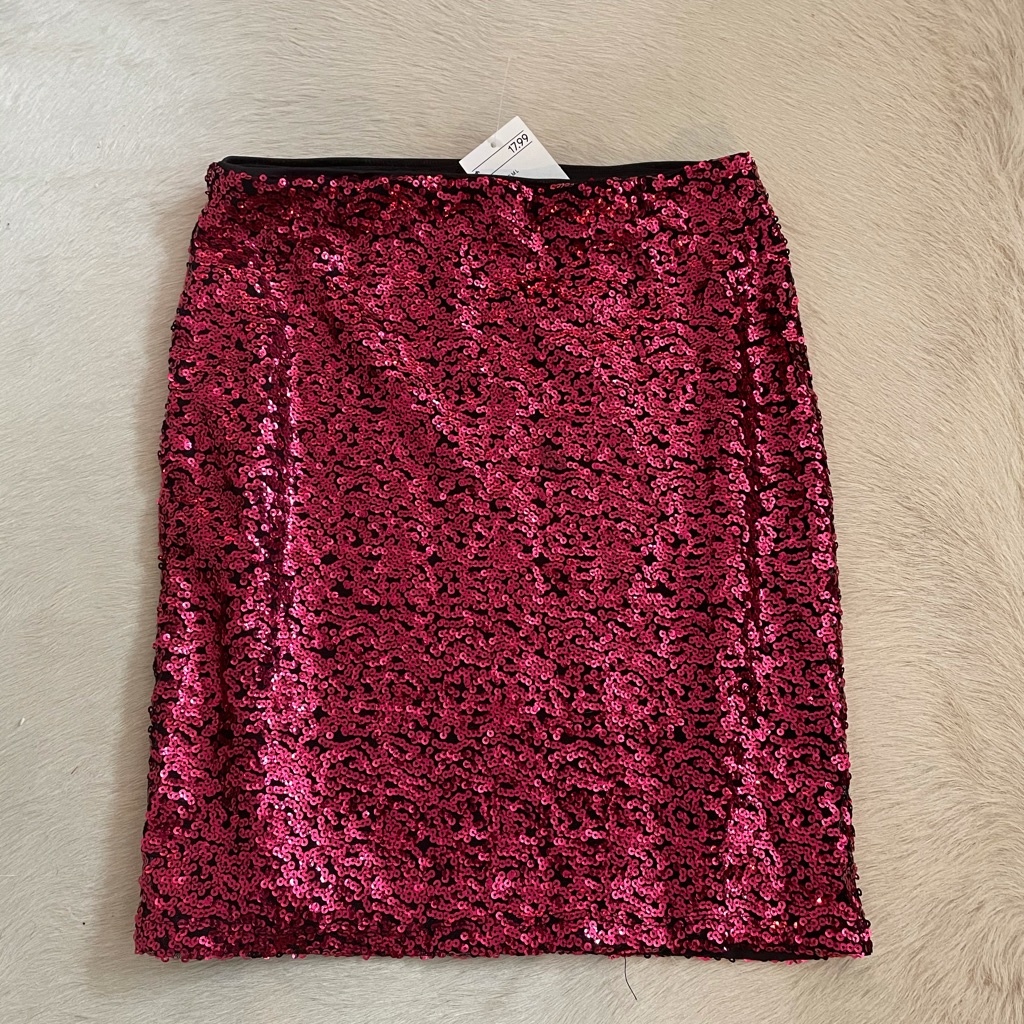 H&M Red Sequin Mini Skirt